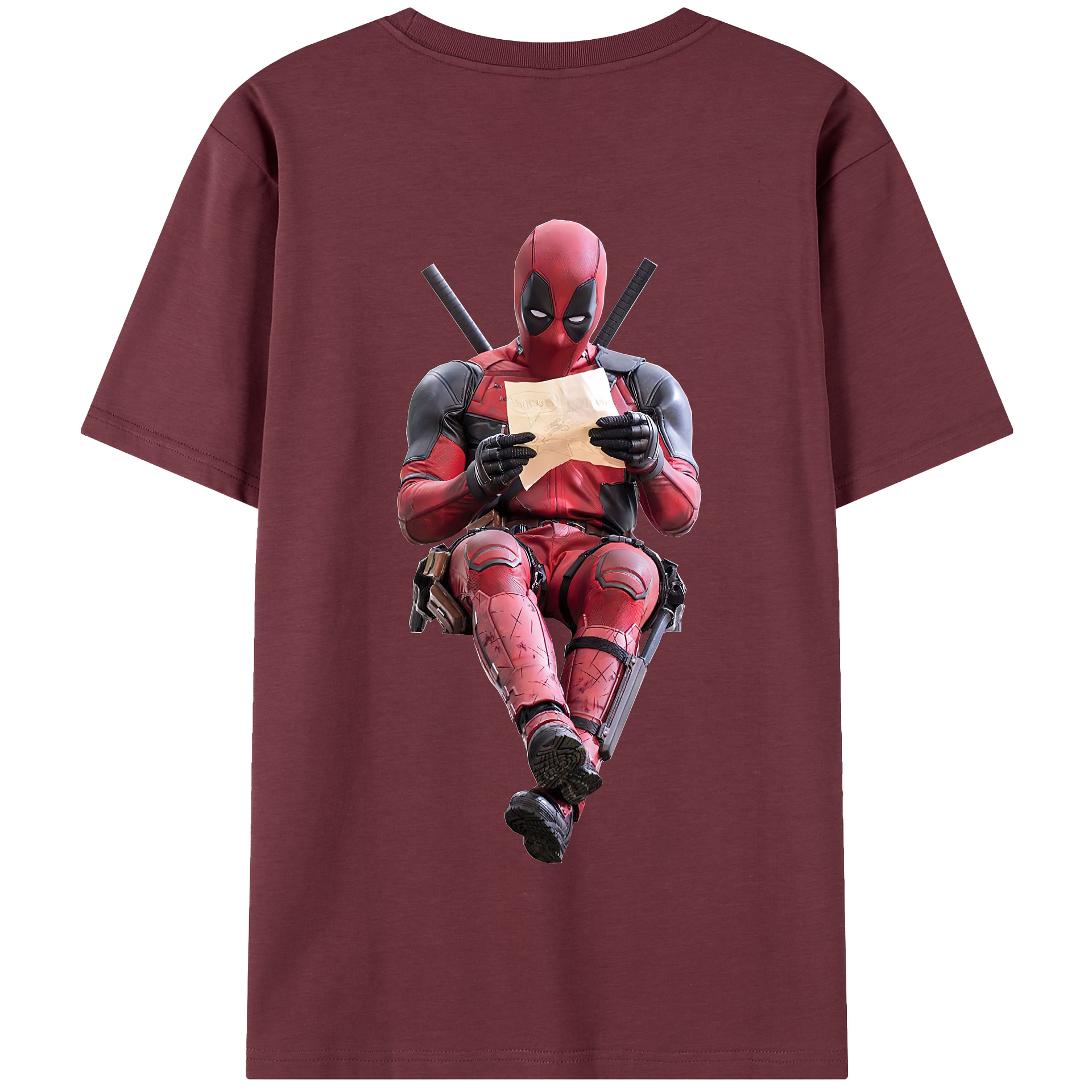 （画像用） Deadpool デッドプール 綿100％半袖Tシャツ（背面プリント）